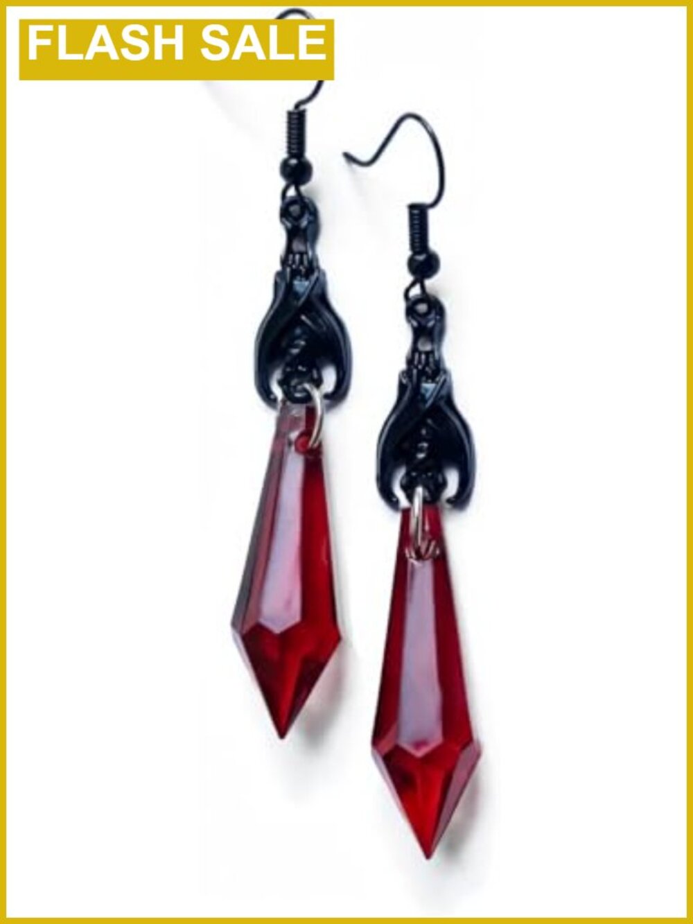 Gothic Bat Dangle Drop Earrings Acrylic Rhinestone Halloween Jewelry
